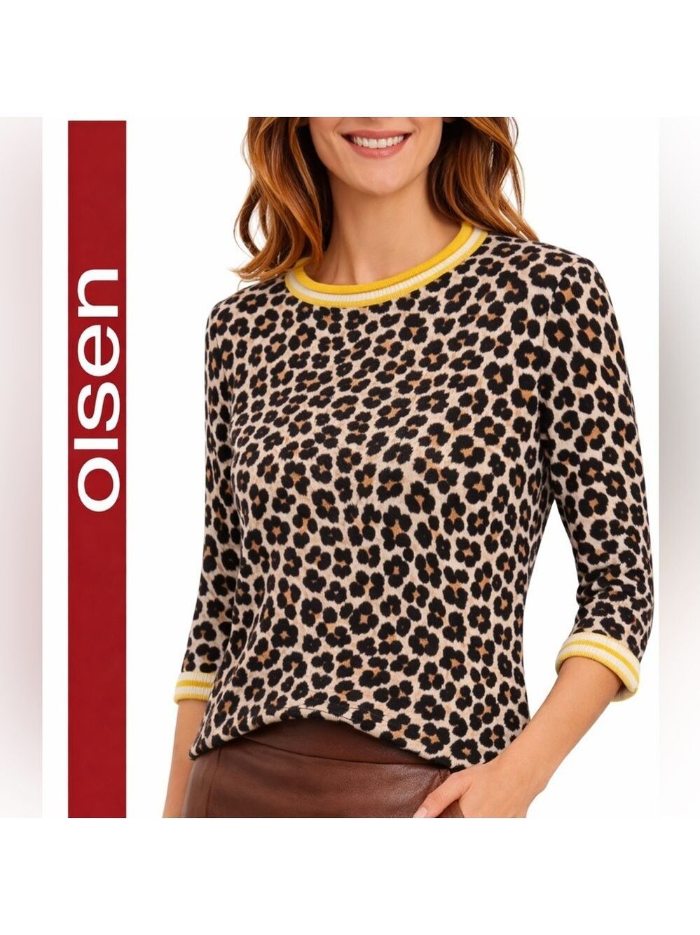 Olsen Leopard Sweater Medium pullover
